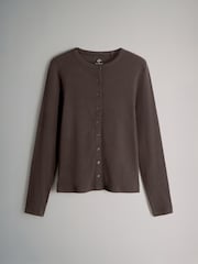 The Set Black/Chocolate Brown/Berry 3 Pack Long Sleeve Button Through Rib T-Shirts - Image 2 of 7
