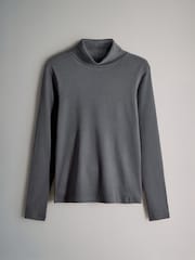 The Set Black/Charcoal/Grey 3 Pack Long Sleeve Ribbed Roll Neck T-Shirts - Image 11 of 14