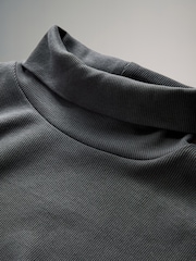 The Set Black/Charcoal/Grey 3 Pack Long Sleeve Ribbed Roll Neck T-Shirts - Image 13 of 14