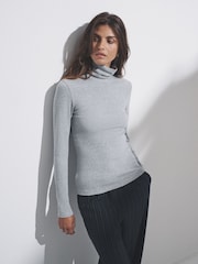 The Set Black/Charcoal/Grey 3 Pack Long Sleeve Ribbed Roll Neck T-Shirts - Image 5 of 14