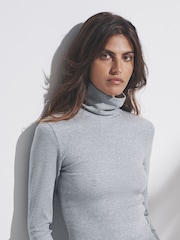 The Set Black/Charcoal/Grey 3 Pack Long Sleeve Ribbed Roll Neck T-Shirts - Image 9 of 14