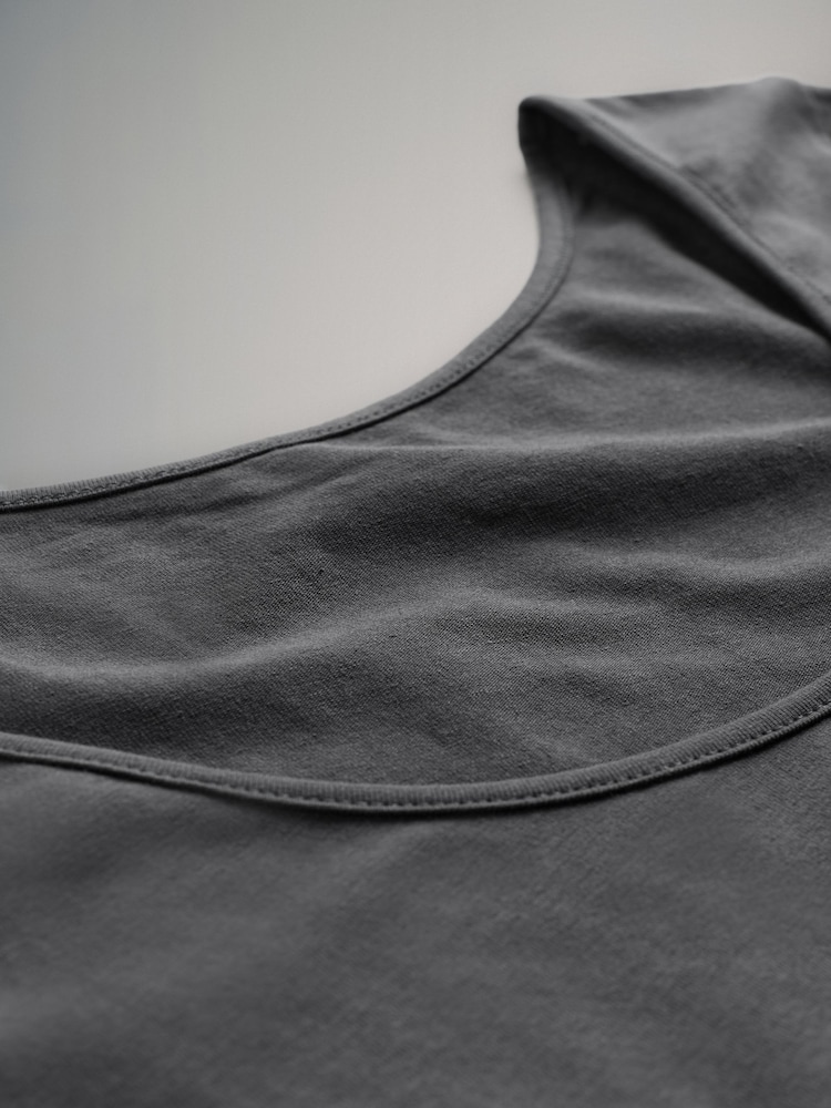 The Set Black/Charcoal Grey/Stripe/White 4 Pack Scoop Back Long Sleeved T-Shirts - Image 12 of 12