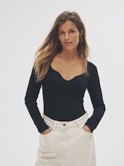 The Set 3 Pack Sweetheart Neckline Long Sleeve Rib T-Shirts - Imagem 1 de 11