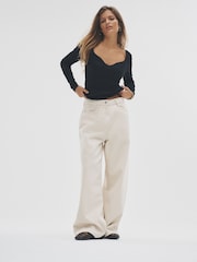 The Set 3 Pack Sweetheart Neckline Long Sleeve Rib T-Shirts - Imagem 5 de 11