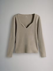 The Set 3 Pack Sweetheart Neckline Long Sleeve Rib T-Shirts - Imagem 9 de 11