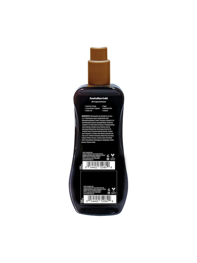 Australian Gold SPF 6 Instant Bronzer Spray Gel Suncream 237ml - Image 2 of 2
