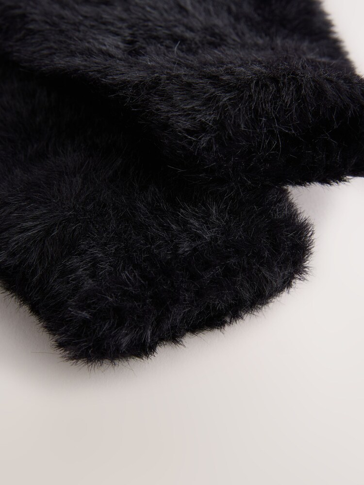 Black Fluffy Gloves (3-16yrs) - Image 2 of 3