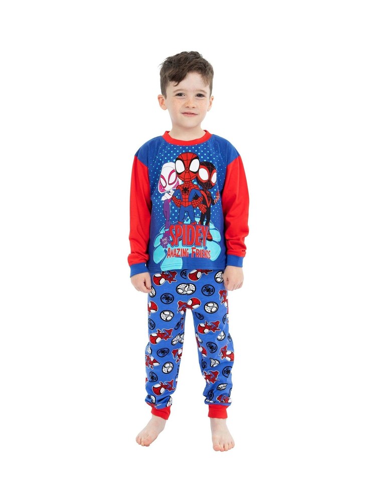 Character Blue Marvel Spidey And His Amazing Friends 100% Cotton Pyjamas - Image 2 of 9 Character Blue Marvel Spidey And His Amazing Friends 100% Cotton Pyjamas - Image 2 of 9