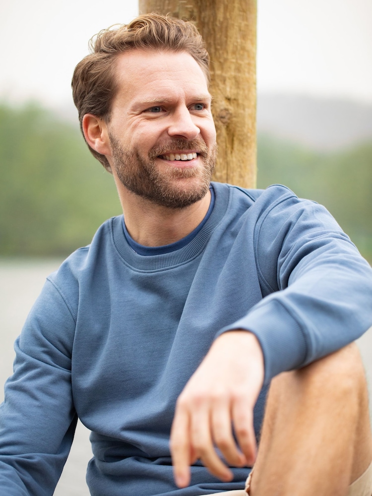 Lakeland Clothing Blue Lindale 100% Cotton Sweatshirt - Image 2 of 4