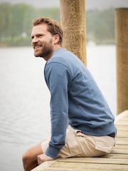 Lakeland Clothing Blue Lindale 100% Cotton Sweatshirt - Image 4 of 4