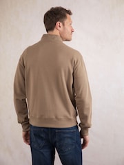 Lakeland Clothing Ullswater Quarter Zip Brown Sweatshirt - Image 3 of 4