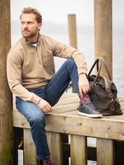 Lakeland Clothing Ullswater Quarter Zip Brown Sweatshirt - Image 4 of 4