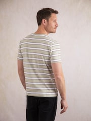 Lakeland Clothing Green Striped 100% Cotton T-Shirt - Image 3 of 4
