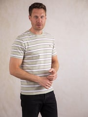 Lakeland Clothing Green Striped 100% Cotton T-Shirt - Image 4 of 4
