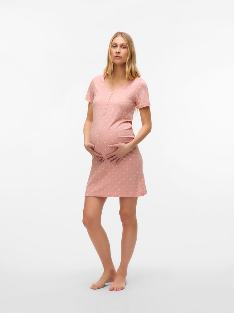 Mamalicious Pink Maternity And Nursing Nightie - Image 4 of 6