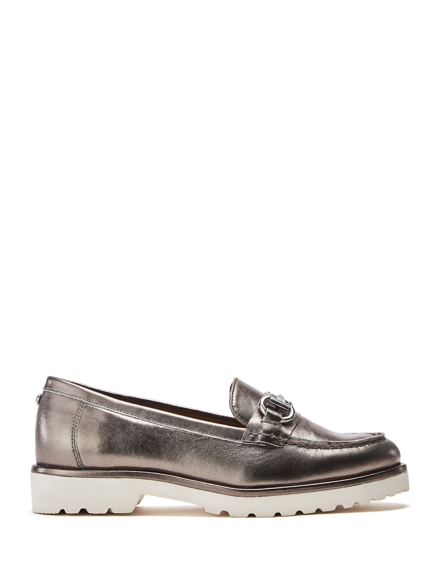 Buy Moda in Pelle Grey Emori Covered Rand Snaffle Loafers