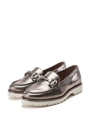Moda in Pelle Grey Emori Covered Rand Snaffle Loafers - Image 2 of 4