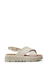 Moda in Pelle Nettina Cross Strap Soft White Sandals - Image 1 of 1