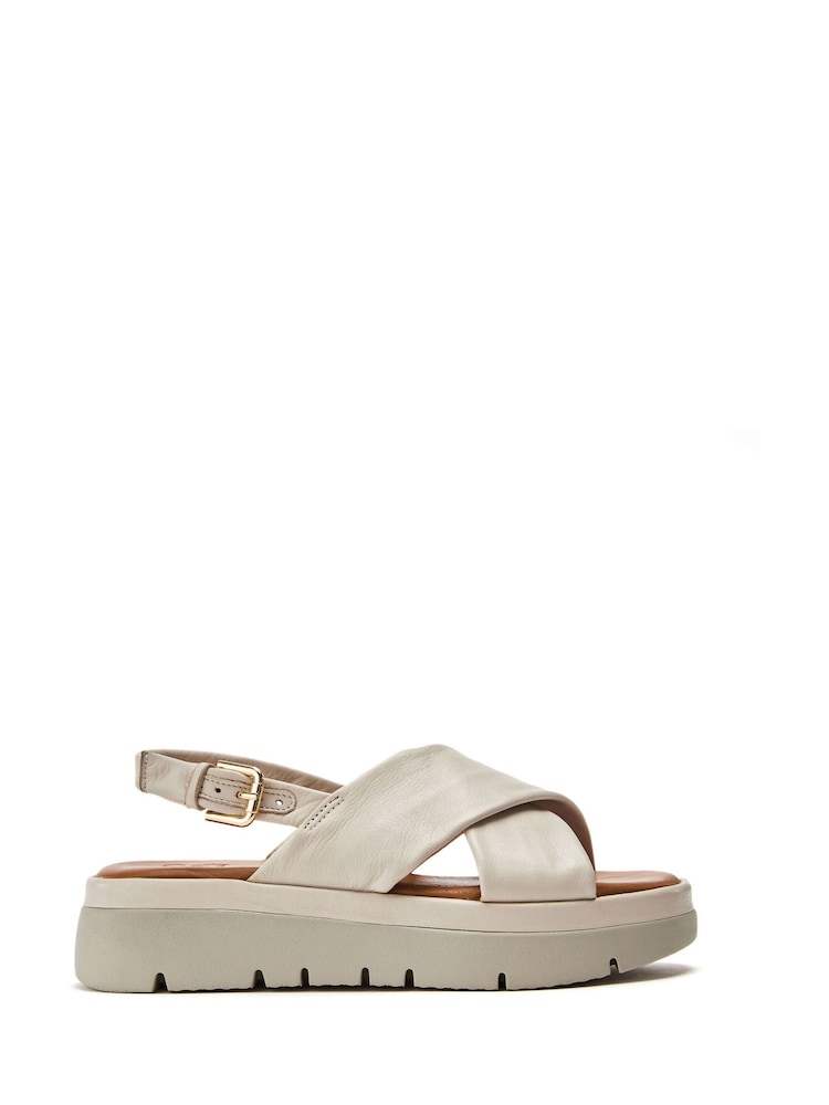 Moda in Pelle Nettina Cross Strap Soft White Sandals - Image 1 of 1