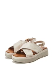 Moda in Pelle Nettina Cross Strap Soft White Sandals - Imagen 2 de 4