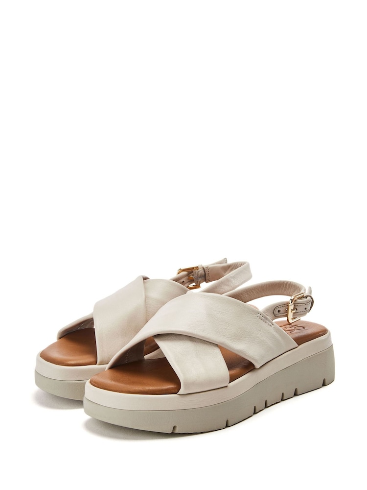 Moda in Pelle Nettina Cross Strap Soft White Sandals - Imagen 2 de 4