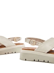 Moda in Pelle Nettina Cross Strap Soft White Sandals - Imagen 4 de 4