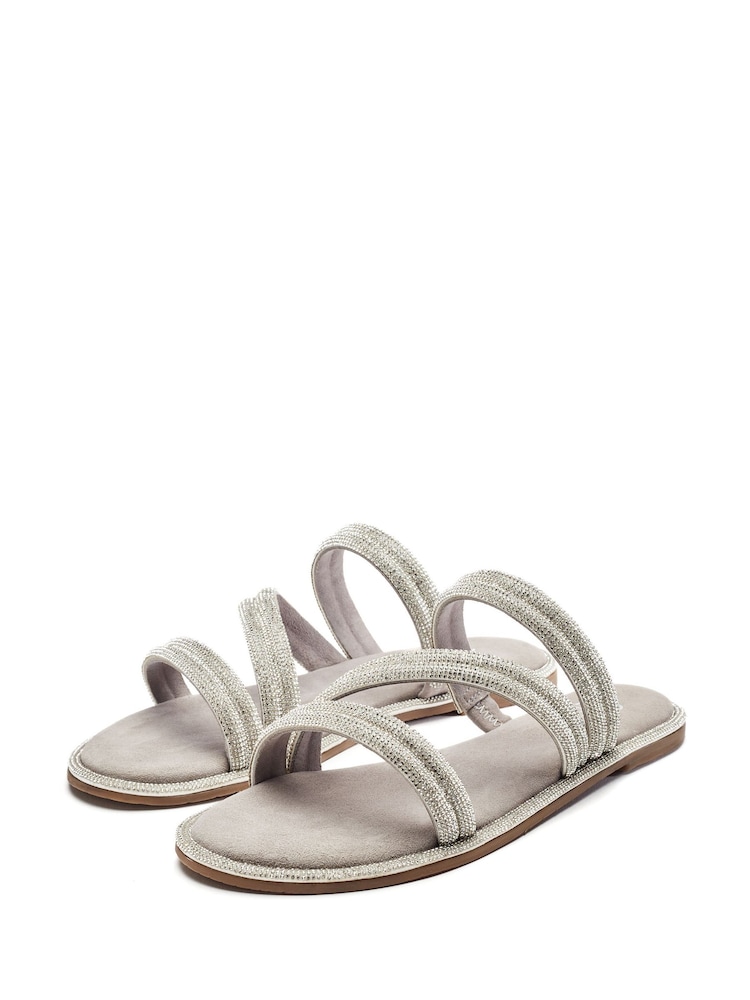 Moda in Pelle LILYVALLEY ELASTIC GLITZ STRAPPY FLAT SANDAL - Image 2 of 4