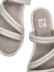 Moda in Pelle LILYVALLEY ELASTIC GLITZ STRAPPY FLAT SANDAL - Image 4 of 4
