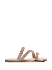 Moda in Pelle LILYVALLEY ELASTIC GLITZ STRAPPY FLAT SANDAL - Image 1 of 4