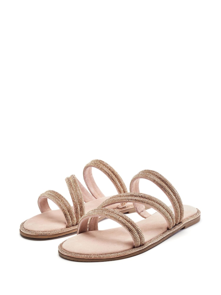 Moda in Pelle LILYVALLEY ELASTIC GLITZ STRAPPY FLAT SANDAL - Image 2 of 4