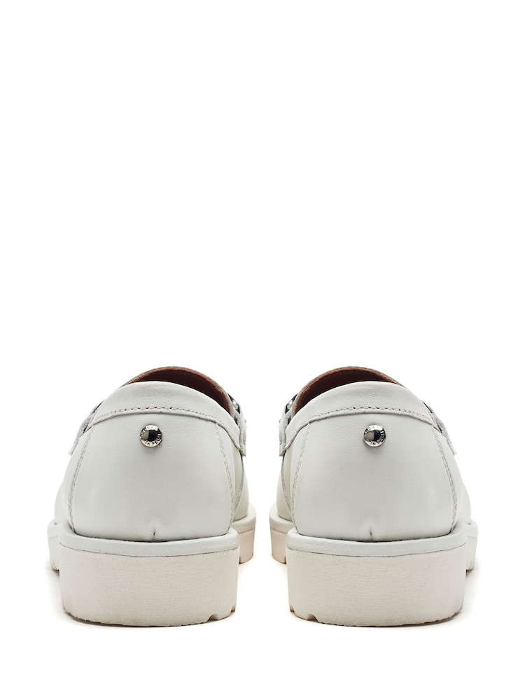 Moda in Pelle Emori Covered Rand Snaffle White Loafers - Image 4 of 4