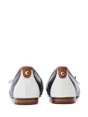 Moda in Pelle Blue Frost Peep Toe Flat Shoes With Buckle - Image 3 of 4