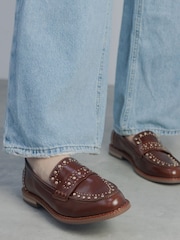 Moda in Pelle EMMER STUDDED UPPER RAND LEATHER LOAFER - Image 1 of 4
