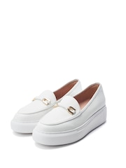 Белый - Moda in Pelle CHAMOMILE WEDGE HYBRID LOAFER TRAINER - Image 3 of 4