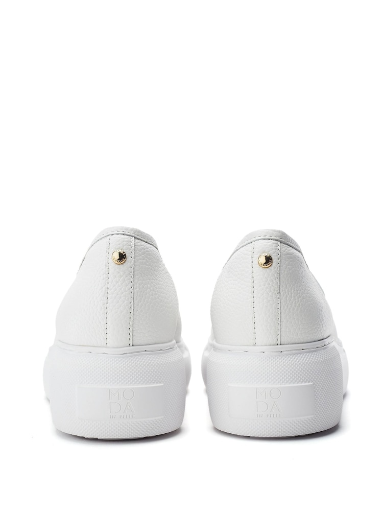 Белый - Moda in Pelle CHAMOMILE WEDGE HYBRID LOAFER TRAINER - Image 4 of 4