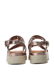 Moda in Pelle Grey Netty Two Part Platform Leather Sandals - Image 3 of 4