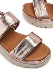 Moda in Pelle Grey Netty Two Part Platform Leather Sandals - Image 4 of 4