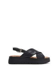 Moda in Pelle Nettina Cross Strap Soft Black Sandals - Image 1 of 4