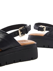 Moda in Pelle Nettina Cross Strap Soft Black Sandals - Image 3 of 4