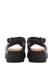 Moda in Pelle Nettina Cross Strap Soft Black Sandals - Image 4 of 4