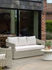 Gallery Home Natural Hvar 3 Seater Rattan Garden Sofa - Image 1 of 6