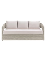 Gallery Home Natural Hvar 3 Seater Rattan Garden Sofa - Image 3 of 6