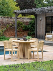 Gallery Home Natural Rialto 4 Seater Garden Round Dining Table - Image 1 of 6