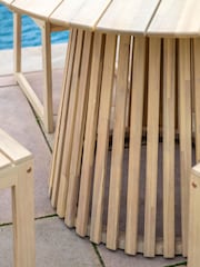 Gallery Home Natural Rialto 4 Seater Garden Round Dining Table - Image 2 of 6