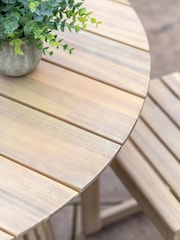 Gallery Home Natural Rialto 4 Seater Garden Round Dining Table - Image 3 of 6