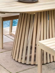 Gallery Home Natural Rialto 6 Seater Garden Oval Dining Table - Image 2 of 6