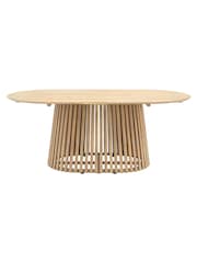 Gallery Home Natural Rialto 6 Seater Garden Oval Dining Table - Image 4 of 6