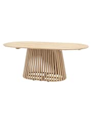 Gallery Home Natural Rialto 6 Seater Garden Oval Dining Table - Image 5 of 6