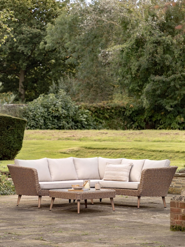 Gallery Home Grey Avena Rattan Corner Garden Lounge Set - Image 1 of 4
