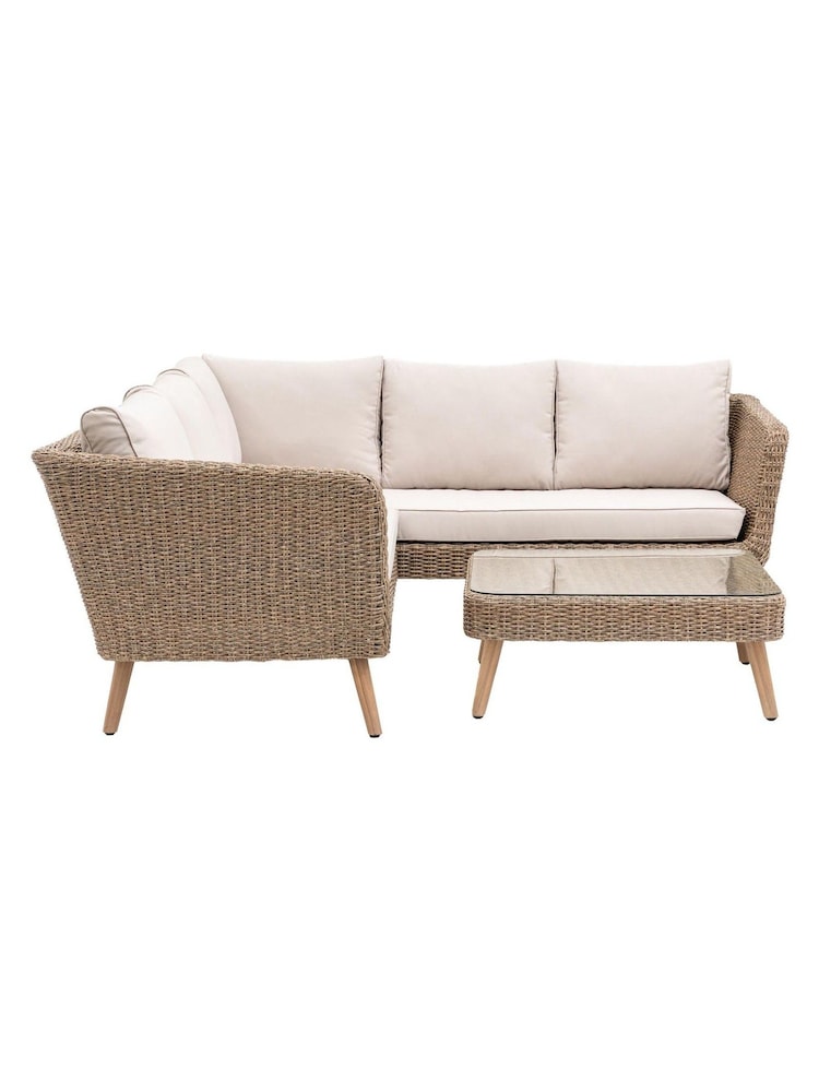 Gallery Home Grey Avena Rattan Corner Garden Lounge Set - Image 4 of 4